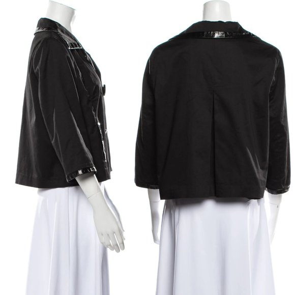 Sandro Sportswear Cotton Quarter Sleeve Crop Lightweight Evening Jacket - Picture 16 of 16